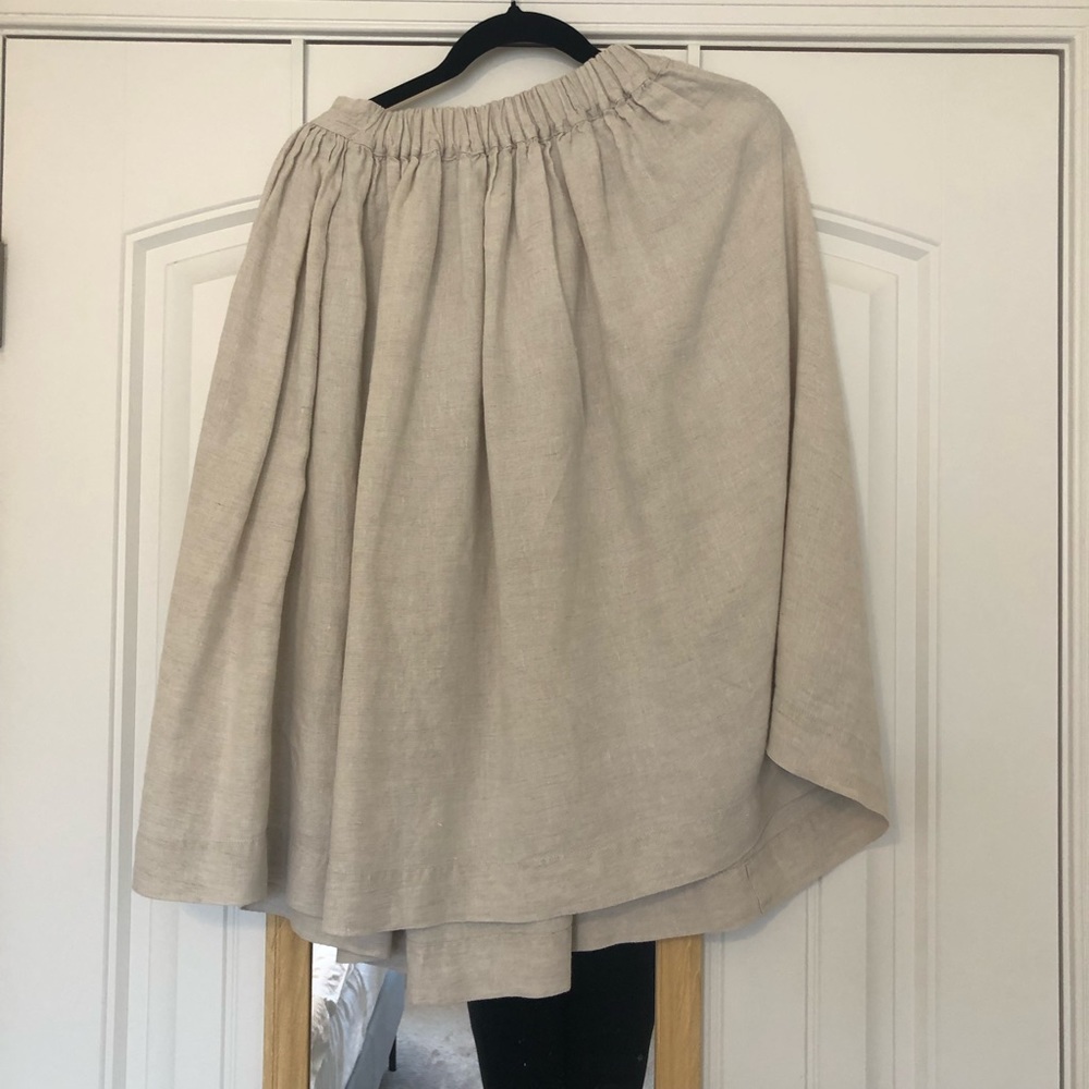 NotPerfectLinen Natural 100% linen 1950s MIDI Skirt